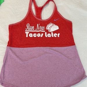 Nike women’s custom running tank lavender and coral size large
